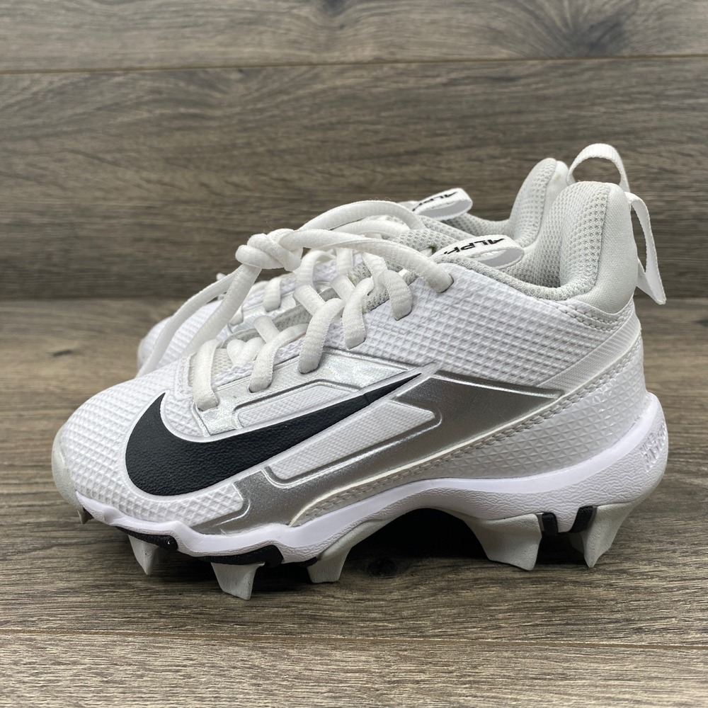 Nike Alpha Menace 4 Football Cleats Kids 10C White Silver FQ4040-100